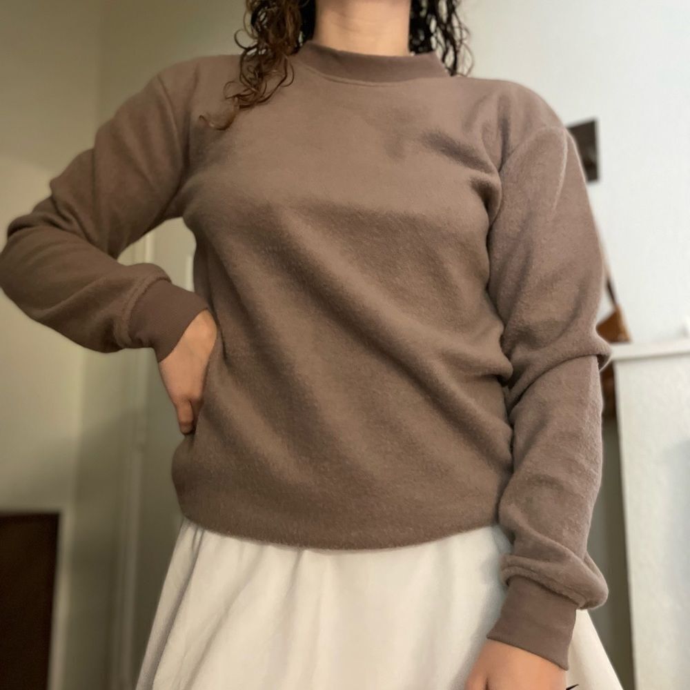 𝅺If it were me soft crewneck sweater in brown‎